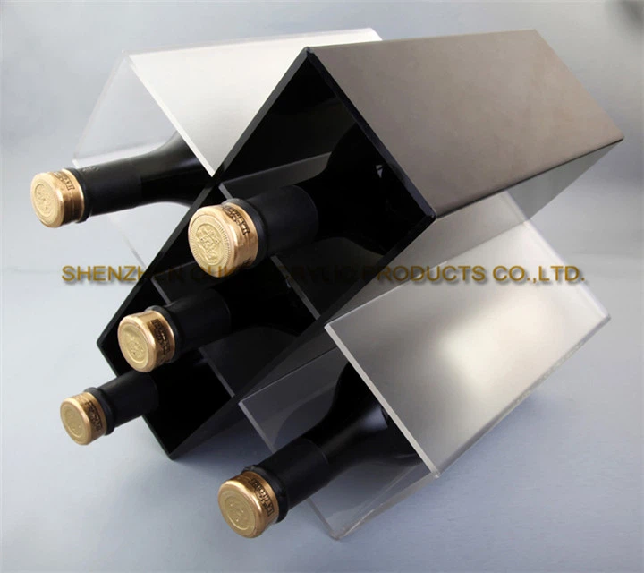 China Custom Desktop 5 Grid Wine Stand Wine Holder Acrylic Wine Rack