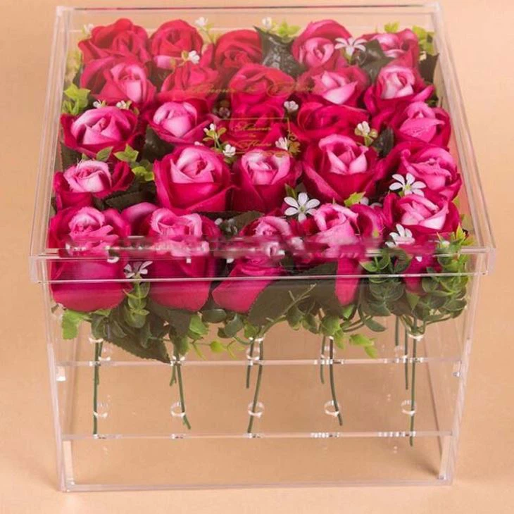 Beautify Exquisite Custom Acrylic Display Plastic Box Acrylic Flower Box