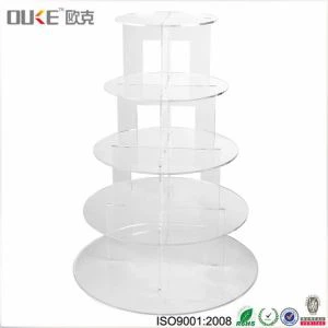 5 ярусов белый Acryilc Cupcake Стенд свадебный торт Стенды