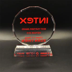 Горячие продажи Круглые формы акриловые награды Plaques Trophies с базой