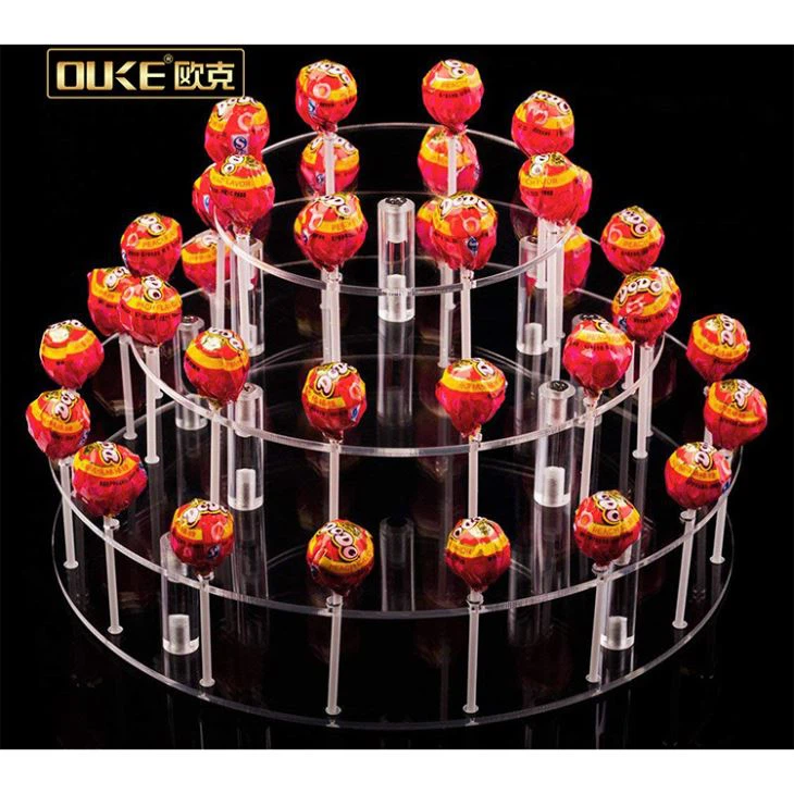 Acrylic Round 3 Tier Acrylic Cake Pop Stand