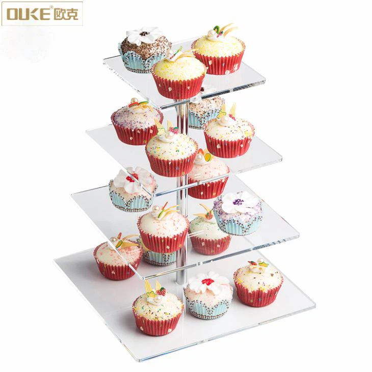 Wholesale Cheap 4 Tiers Acrylic Cake Stand