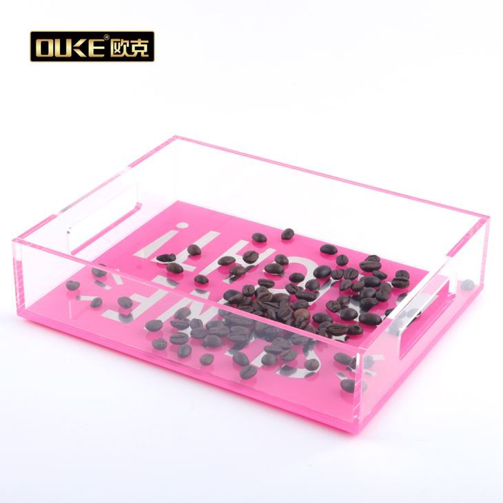 Big Pink Acrylic Tray For Food Storage