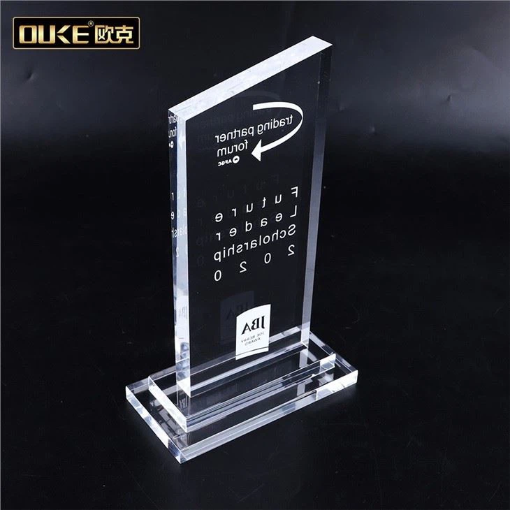 Custom Acrylic Coin Award Clear Crytal Trophy