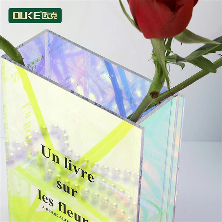 Iridescent Acrylic Book Vase